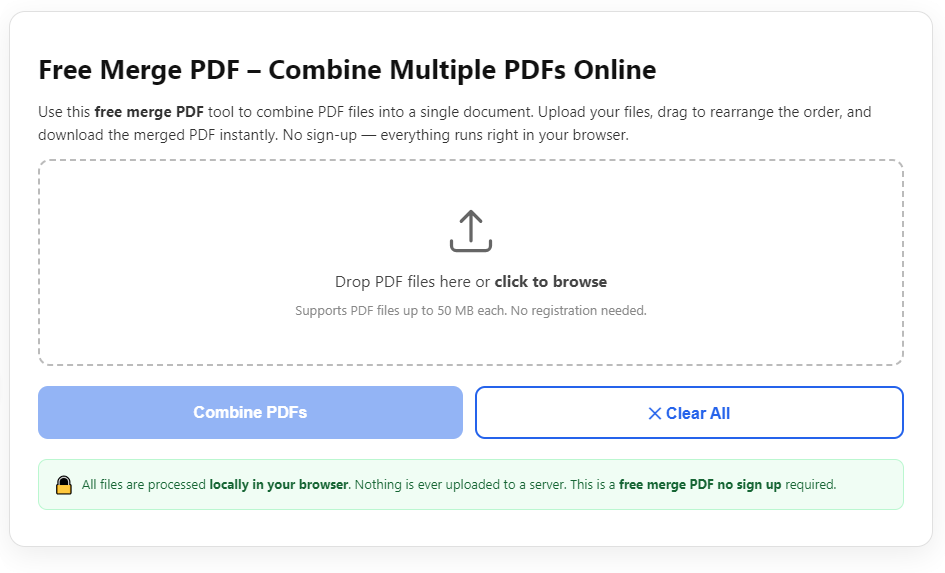 How to Merge PDF Files Online for Free – Easy, Fast & No Software Needed 1 How to Merge PDF Files Online for Free