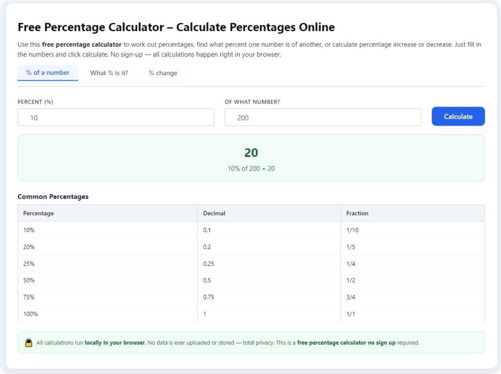 Best Percentage Calculator for Tax and Tip Calculation: Full User Guide 1 Best Percentage Calculator for Tax and Tip Calculation