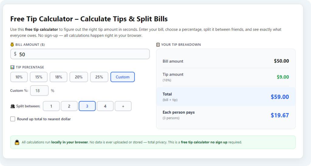 Best Tip Calculator Split Bill Among Friends: Accurate Group Guide 1 Best Tip Calculator Split Bill Among Friends