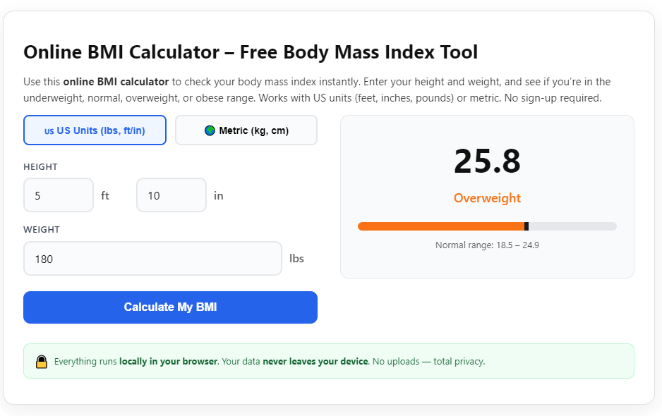 Best BMI calculator for weight health check – Top Tools & How to Use Them Right 3 Best BMI calculator for weight health check