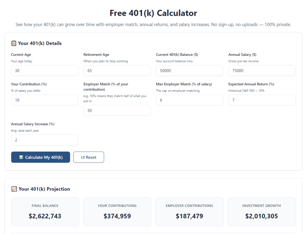 Best 401 (k) Calculator to Maximize Employer Match: Complete Step-by-Step Guide 9 Best 401 (k) Calculator to Maximize Employer Match