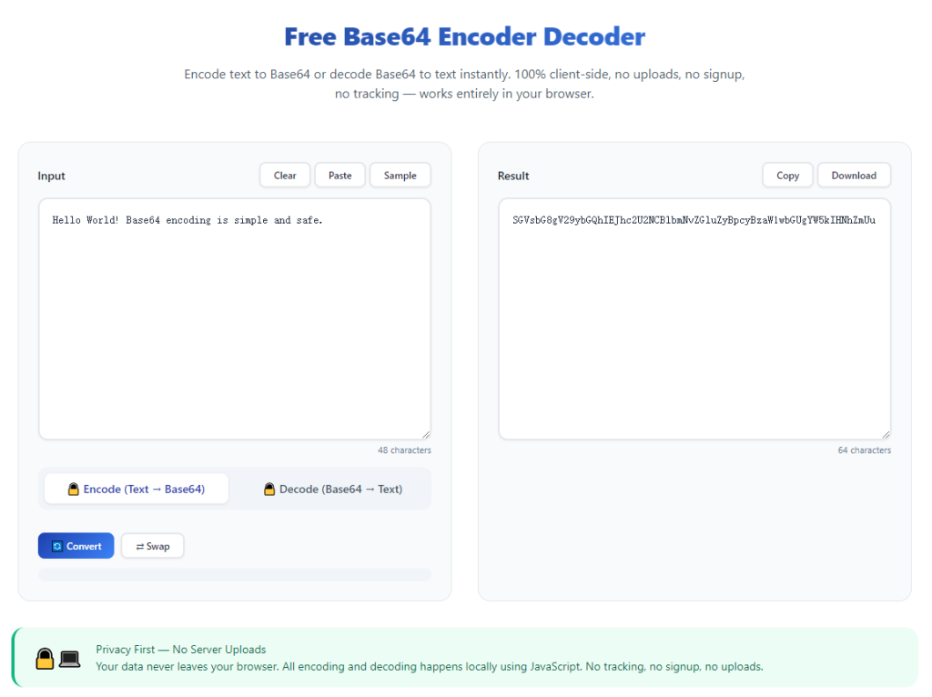 Best Base64 Encoder Decoder With URL Safe Option