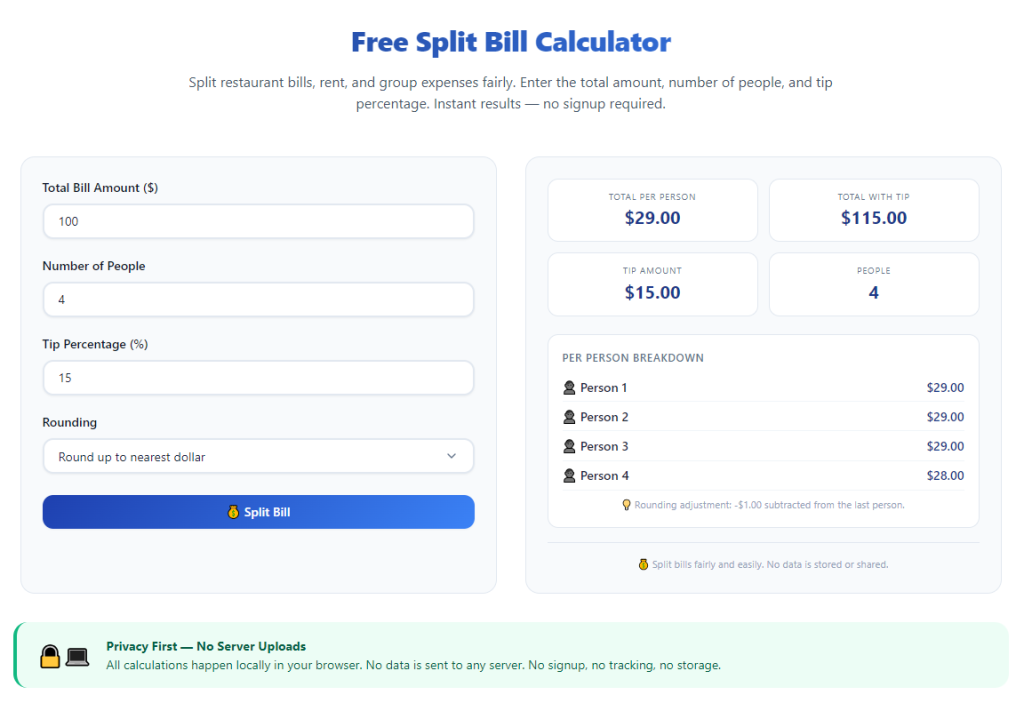 Best Split Bill Calculator for Group Restaurant Meals: Full User Tutorial 4 Best Split Bill Calculator for Group Restaurant Meals
