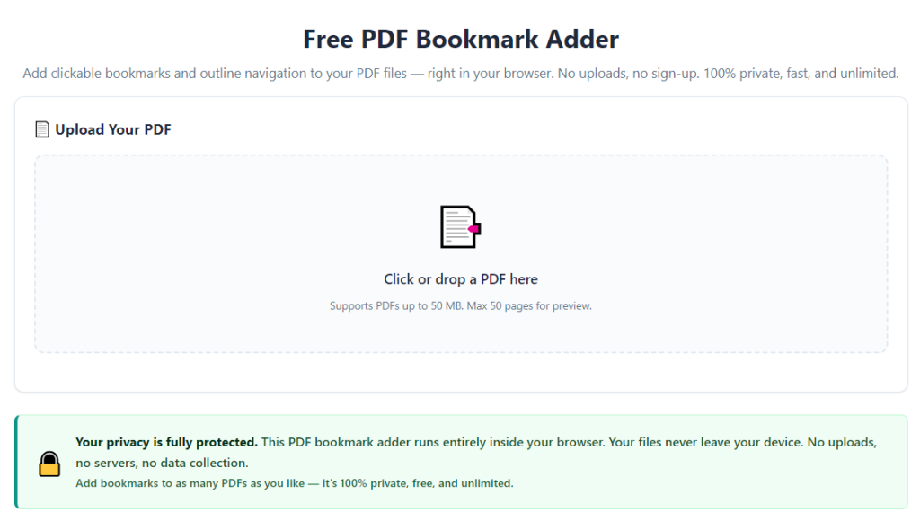 Best PDF Bookmark Adder with Nested Outline Support