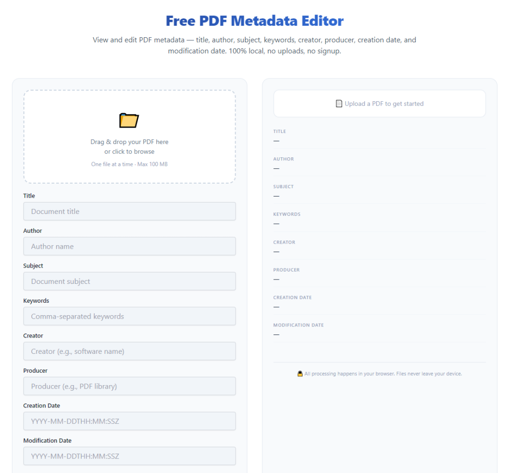 Best PDF Metadata Editor to strip hidden sensitive data