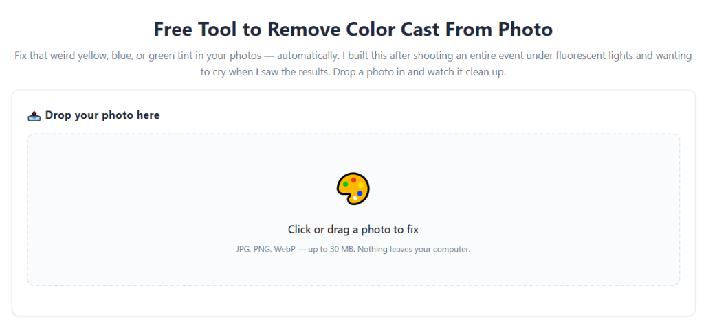 Best online tool to remove image color cast